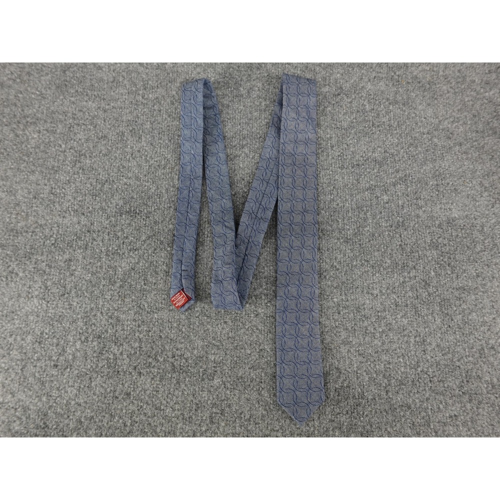Original Penguin Necktie Mens Slim Blue Excellent Cotton Geometric Circles Tie